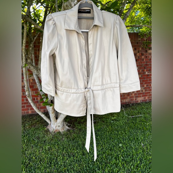 Gabrielle Union Jackets & Blazers - Gabrielle Union Faux Leather Tie Front Jacket Size Small